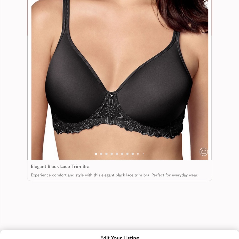 BALI Comfort U Design Elegant Black & Beige Lace Trim Bra